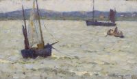 Sidaner Henri Le Bateaux Dans La Lagune Etaples 1885 canvas print