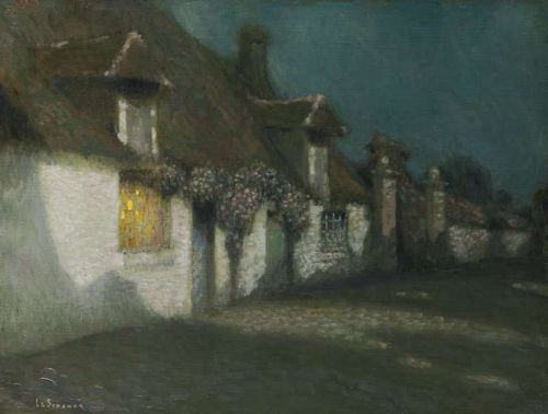 Sidaner Henri Le Cottages In The Moonlight canvas print