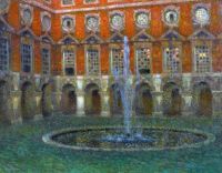 Sidaner Henri Le Fountain Court Hampton Court 1908 Leinwanddruck