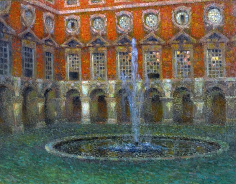 Sidaner Henri Le Fountain Court Hampton Court 1908 canvas print