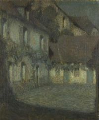 Sidaner Henri Le La Maison Un Soir De Lune Gerberoy Ca. 1925 Leinwanddruck
