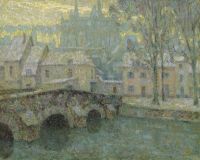 Sidaner Henri Le La Neige Chartres 1918 Leinwanddruck