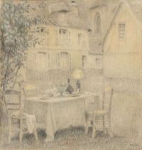 Sidaner Henri Le La Table Gerberoy 1901 canvas print