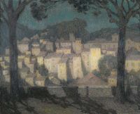 Sidaner Henri Le Le Village Au Claire De Lune 1928 canvas print