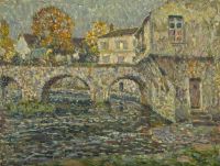 Sidaner Henri Le Maison Rose Et Pont Moret 1917 Leinwanddruck