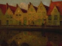 Sidaner Henri Le Soleil Couchant Sur Les Maisons Bruges 1899 canvas print
