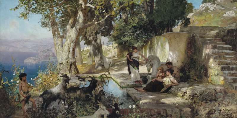 Siemiradzki Henryk Hektor At The Fountain Ca. 1890 canvas print