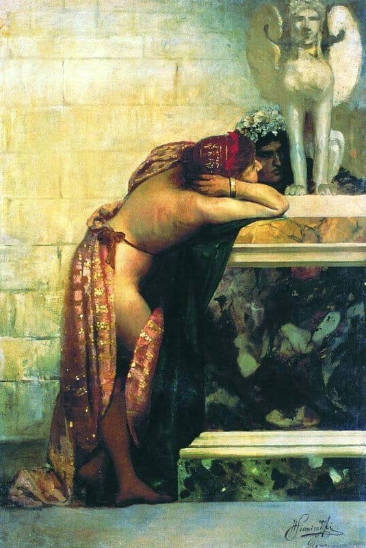 Siemiradzki Henryk Hektor Two Figures By A Statue Of Sphinx 1870 canvas print