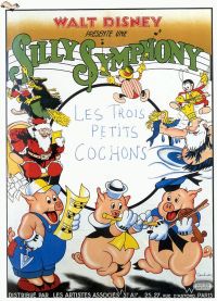 Silly Symphony 3 Little Pigs 1933 poster del film francese