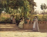 Silvestro Lega Nach dem Mittagessen Das Spalier 1868