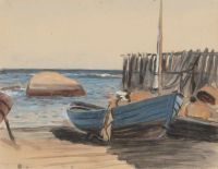 Simberg Hugo Boat By The Shore canvas print