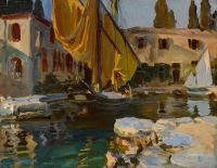 Singer Sargent John A Boat With A Golden Sail 1913 canvas print