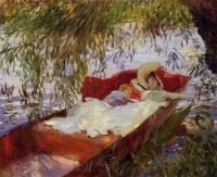 Singer Sargent John A Lady And A Child Asleep In A Punt Under The Willows 1887 canvas print