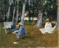 Singer Sargent John Claude Monet Painting By The Edge Of A Wood 1885 canvas print