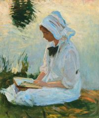 Singer Sargent John Girl Reading By A Stream Ca. 1888