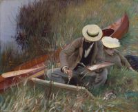 Singer Sargent John Paul Helleu Sketching With His Wife canvas print