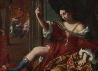 Sirani Elisabetta Portia Wounding Her Thigh 1657 58 canvas print