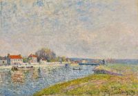 Sisley Alfred Le Barrage Canal Du Loing A Saint Mammes 1884 Leinwanddruck