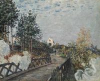 Sisley Alfred Le Pont Du Chemin de Fer Ca. Leinwanddruck von 1880
