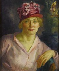 Sloan John Blonde Rose Hat Ca. 1918