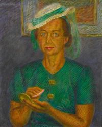 Sloan John Helen In Green 1947 canvas print