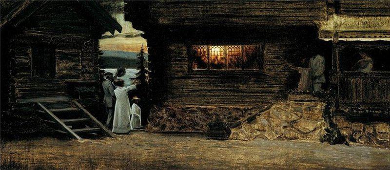 Slott Moller Agnes De Sidste G Ster. The Last Guests Are Leaving Marie Kroyer S And Hugo Alfven S House On A Summer Evening 1914 canvas print