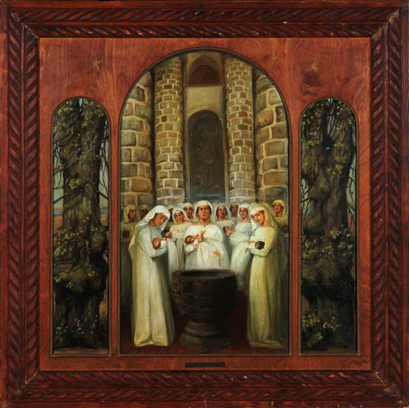 Slott Moller Agnes F Drelandets Vaar. Men Linden Hun Loves Ca. 1913 canvas print