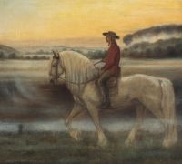 Slott Moller Agnes Horseback Riding In The Moonlight 1906