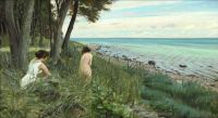 Slott Moller Agnes Two Bathing Girls On The Beach On The Island Als