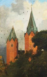 Slott Moller Agnes View Of Kalundborg Church canvas print