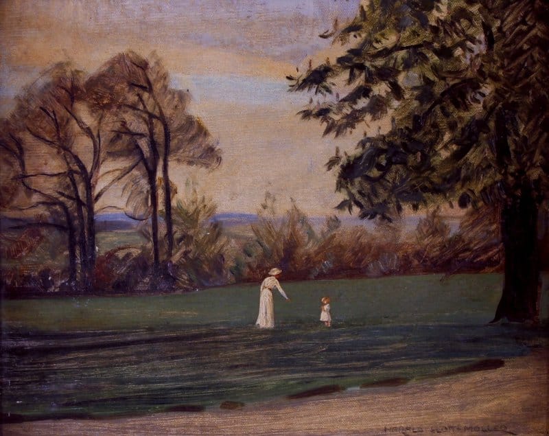 Slott Moller Agnes Woman And Child On A Walk In The Park canvas print