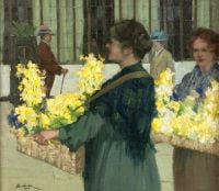 Smellie John Flower Sellers Argyle Street Glasgow 1915 canvas print