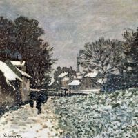 Sneeuw in Argenteuil door Monet