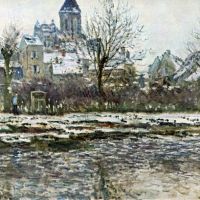 Sneeuw in Vetheuil door Monet