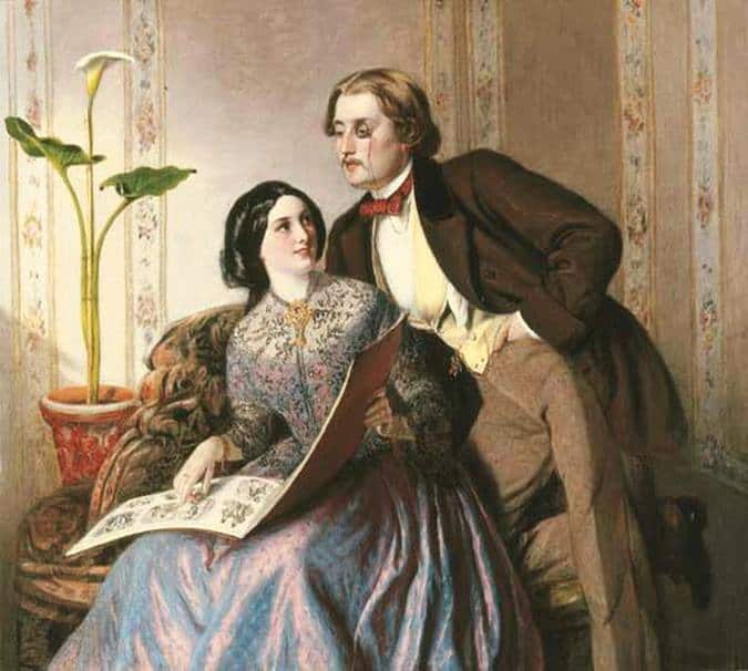 Solomon Abraham A Fashionable Couple 1854 canvas print