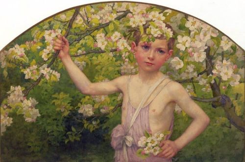 Sonrel Elisabeth Child Under The Blooming Apple Tree canvas print