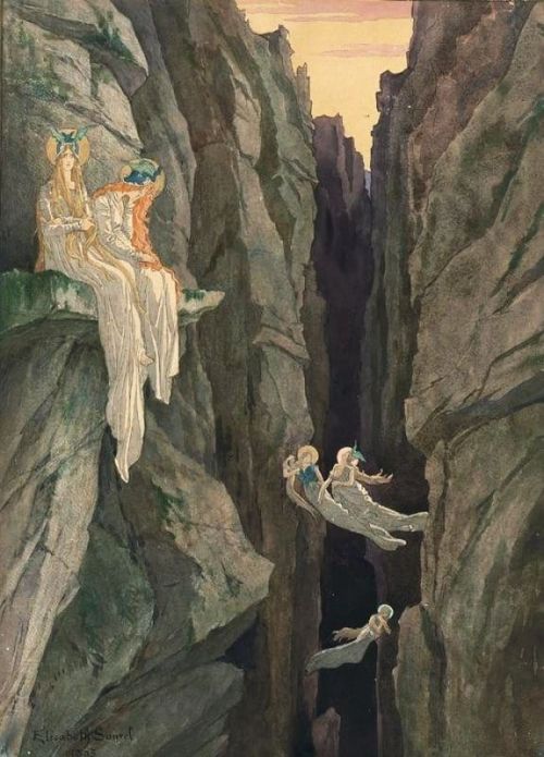 Sonrel Elisabeth Female Spirits In A Canyon 1893 canvas print