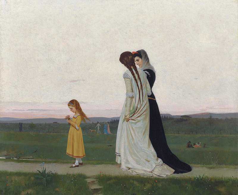 Sorbi Raffaello The Evening Walk Environs Of Florence 1870 canvas print