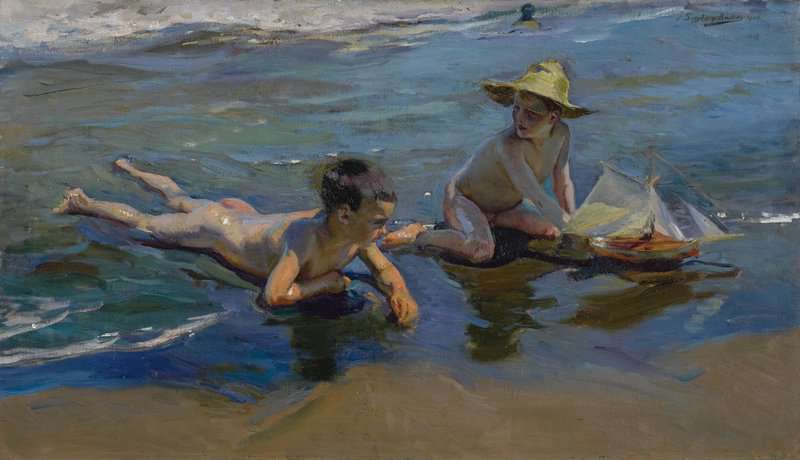 Sorolla Y Bastida Joaqu N Children Playing On The Beach canvas print