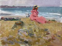 Sorolla Y Bastida Joaqu N Elena En La Playa Biarritz 1906