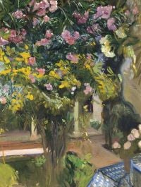 Sorolla Y Bastida Joaqu N Oleanders The Courtyard Of The Artist S Home Ca. 1918 canvas print