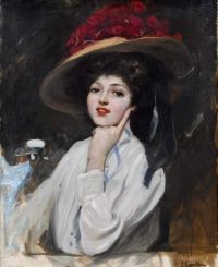 Sorolla Y Bastida Joaqu N Portrait Of A Young Lady In A Hat Believed To Be Raquel Meller   La Bella Raquel Ca. 1912