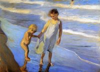 Sorolla Y Bastida Joaqu N Valencia Two Little Girls On A Beach 1904