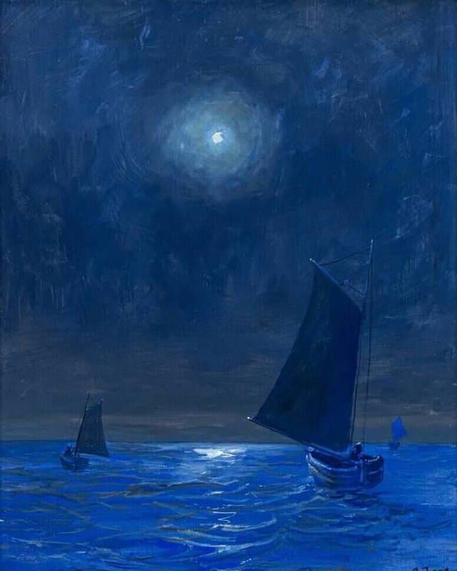 Tableaux sur toile, reproduction de Soter Jaxa-ma Achowski Night Fishing - 1923