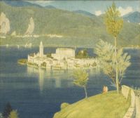 Southall Joseph Edward Isola San Giulio Lake Orta 1928 Leinwanddruck