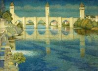 Southall Joseph Edward The Great Bridge At Cahors France 1940 canvas print