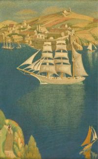 Southall Joseph Edward The White Barque At Fowey 1943 canvas print