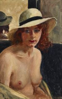 Sparre Louis Kvinna Med Hatt canvas print