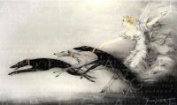 Speed   An Art Deco Flapper Running With Greyhounds Louis Icart canvas print