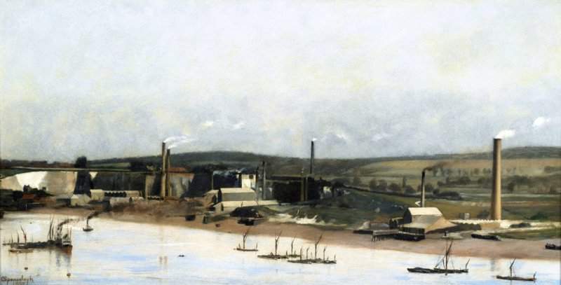 Spencelayh Charles Cement Works On The Medway At Frindsbury Rochester 1887 canvas print
